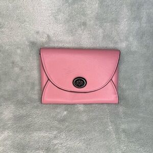 Coach Turn Lock Card Holder Wallet Pink